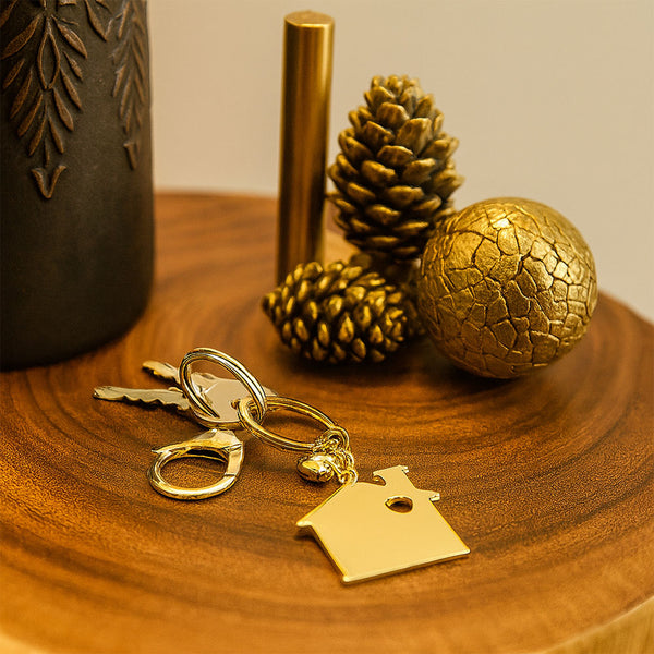 Llavero Casa Lateral Dorado