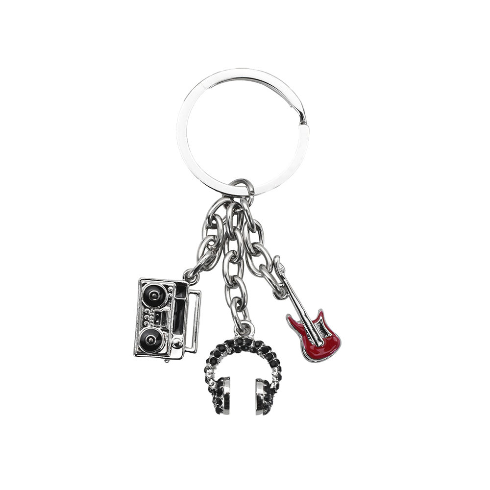 Llavero Audio Plateado Rojo