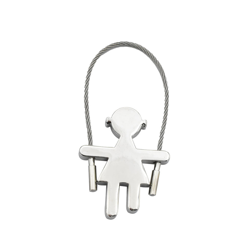 Llavero Niña Cuerda Plateada