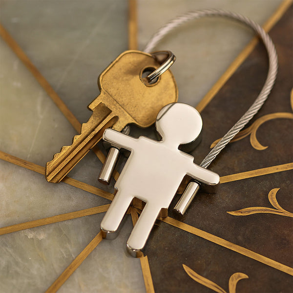 Llavero Niño Cuerda Plateada