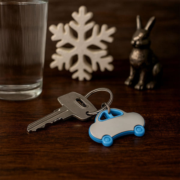 Llavero Auto Goma Azul