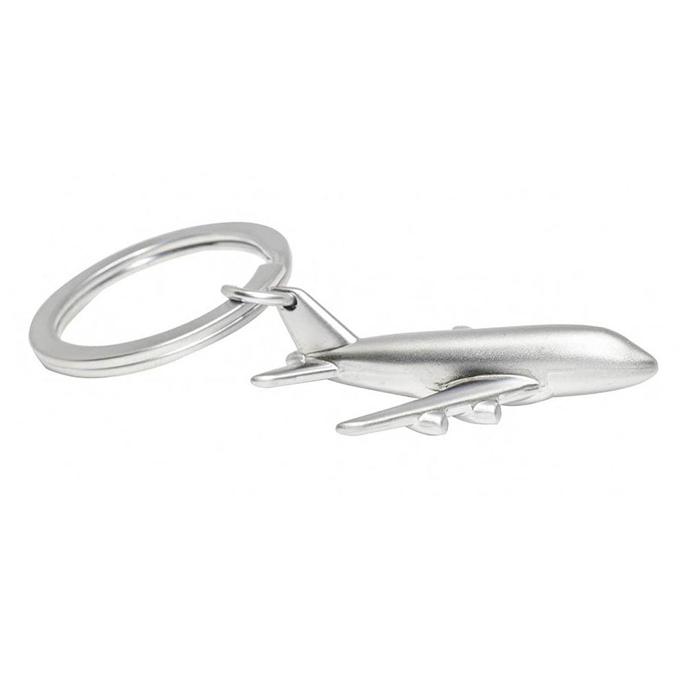 Llavero Avión Plateado Brillante