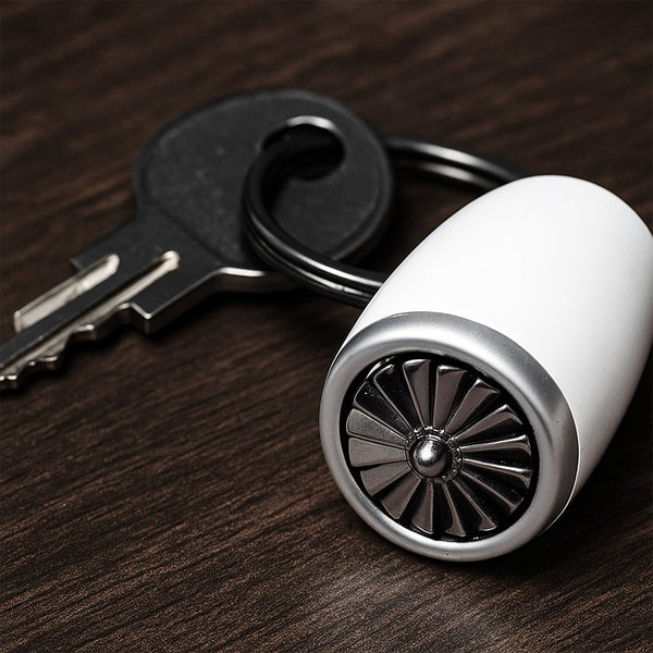 Llavero Turbina Blanca Plateada