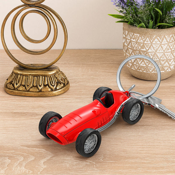 Llavero Auto Carreras Antiguo Rojo