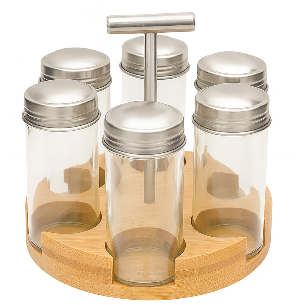 Juego 6 Especieros Vidrio con Base