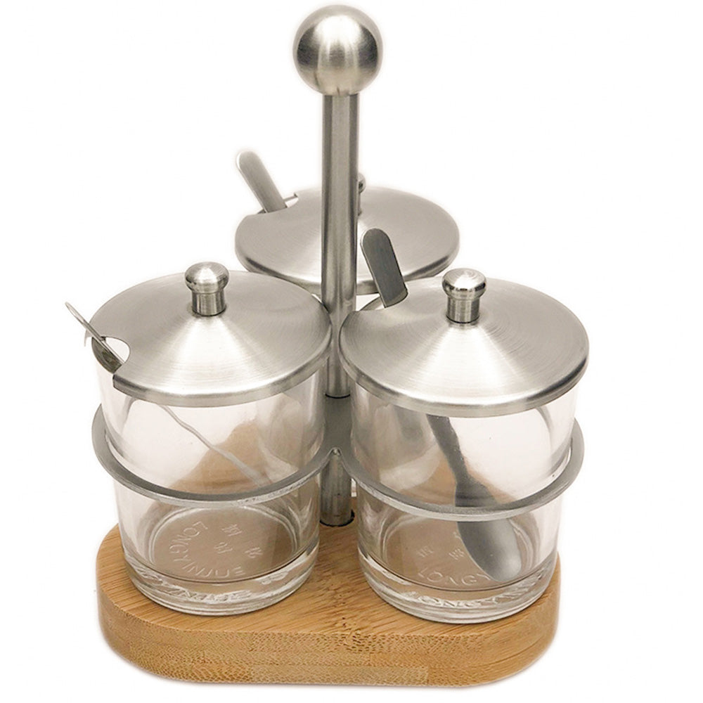 Juego 3 Salseros Vidrio con Base