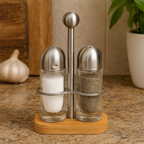 Juego Sal y Pimienta Vidrio con Base