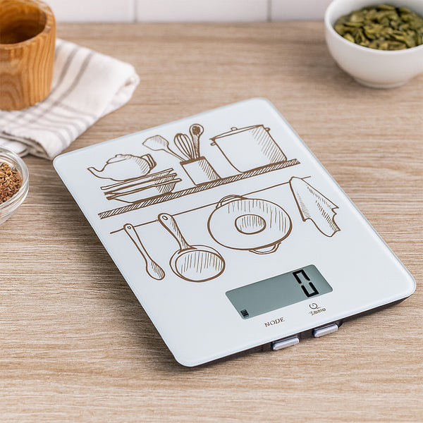 Báscula Cocina Blanca Decorativa