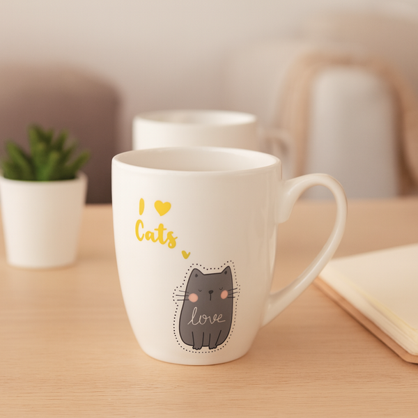 Taza Blanca Gato New Bone