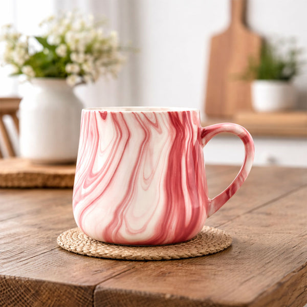 Taza Mármol Gota Rojo