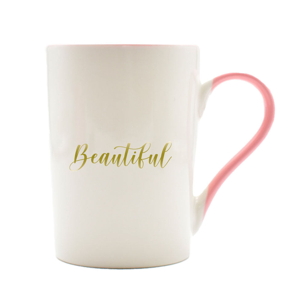 Taza Beautiful Rosa Blanco