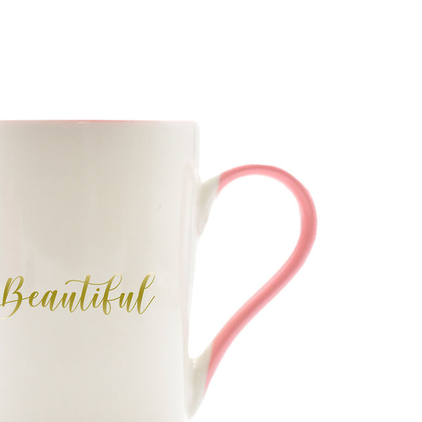 Taza Beautiful Rosa Blanco