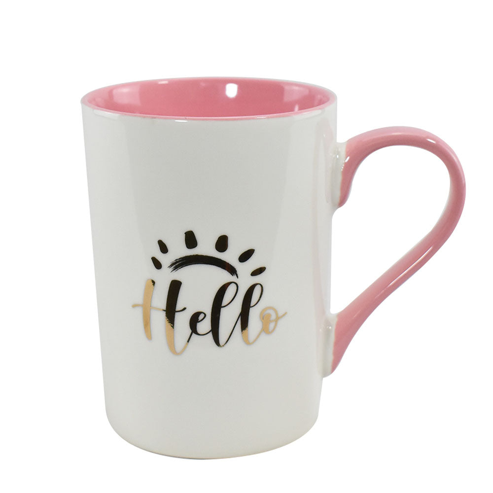 Taza Hello Rosa Blanco