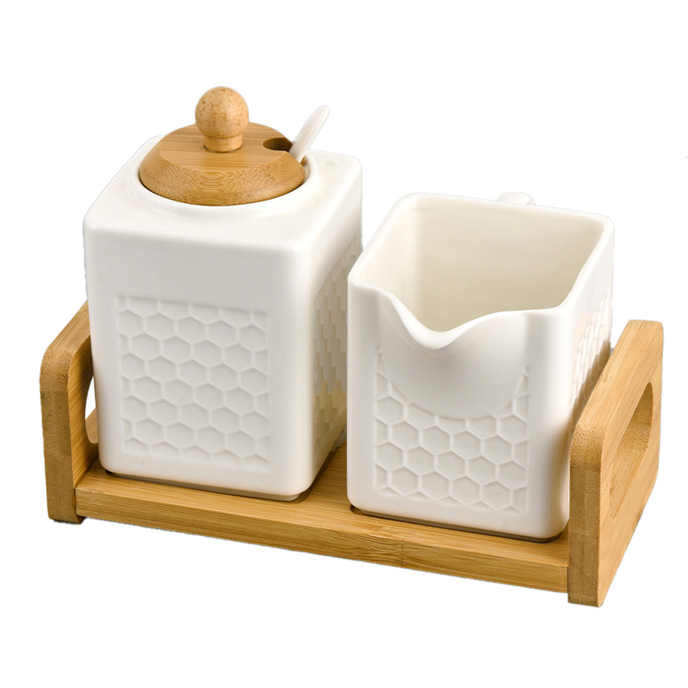 Azucarera Rectangular Rak Set de Cremera Y Azucarera Nuez – Industrias Zonana Yedid