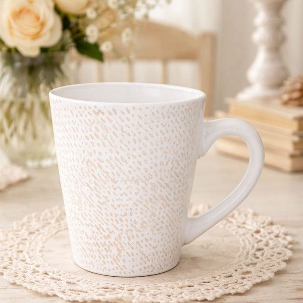 Taza Tejido Stoneware Blanco