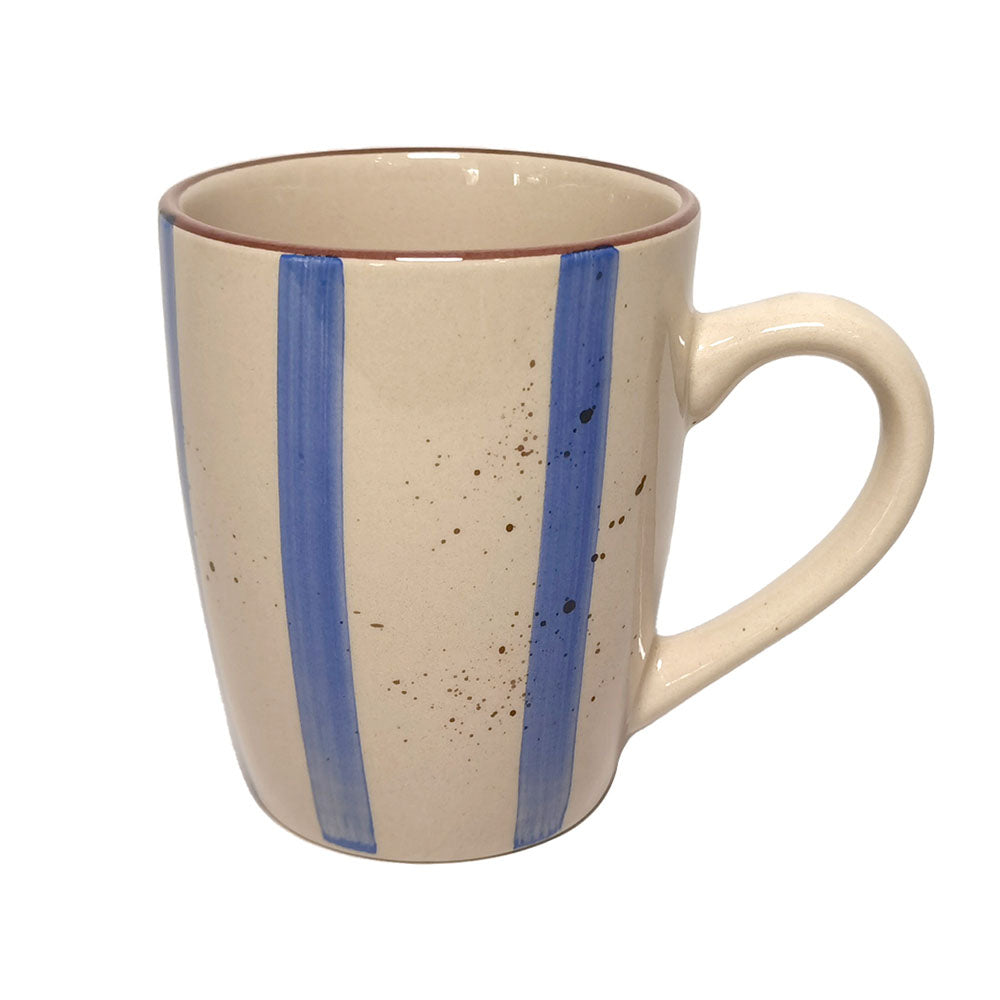 Taza Stoneware Rayas Azul