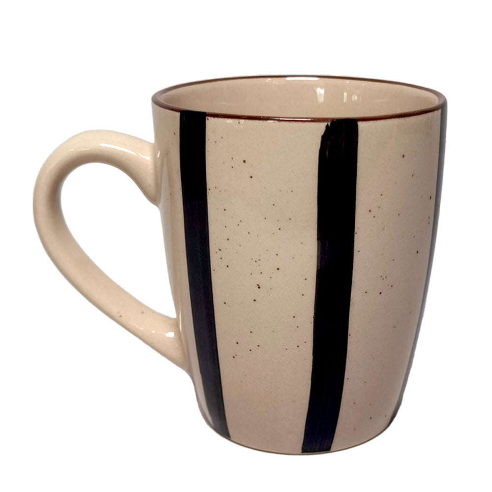 Taza Stoneware Rayas Negra