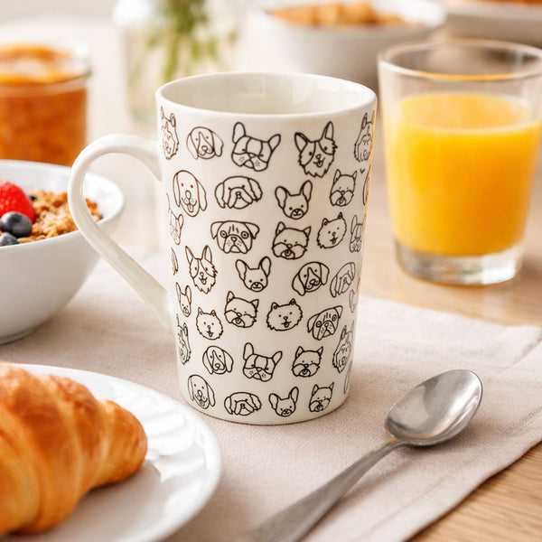 Taza Perritos Blanco Negro