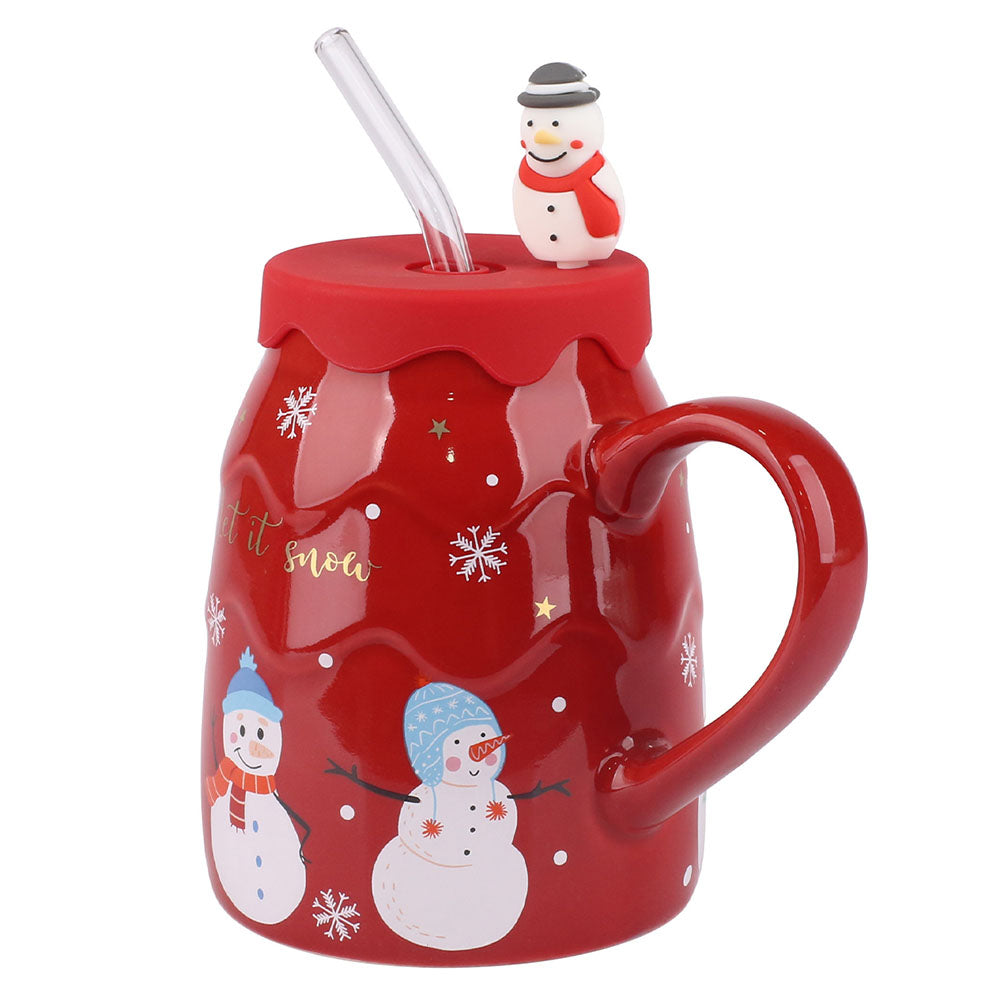 Taza Navideña Roja Muñeco