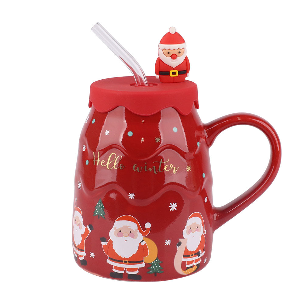 Taza Navideña Roja Santa