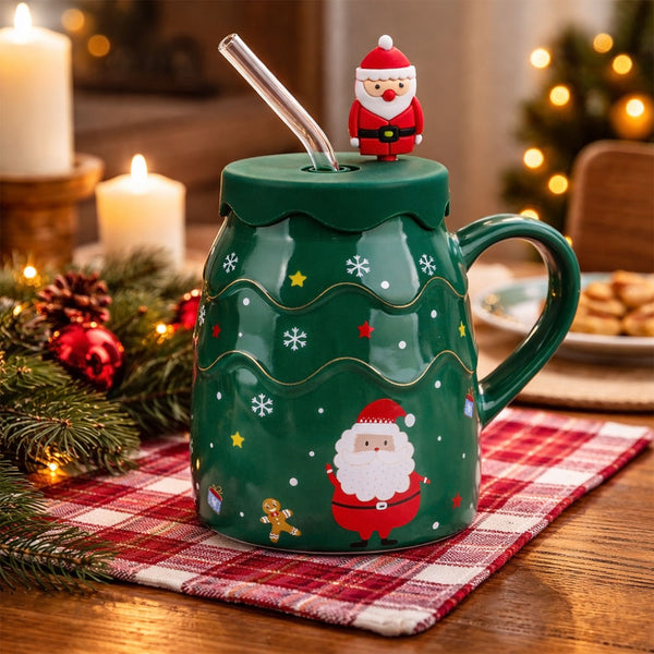 Taza Navideña Verde Pino