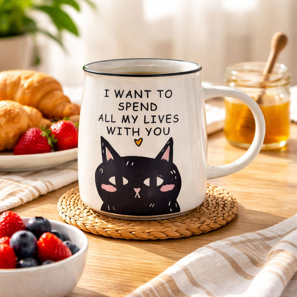 Taza Tapa Gato Moderno