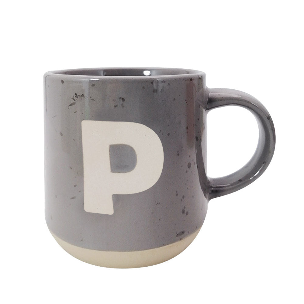Taza Letra P Gris