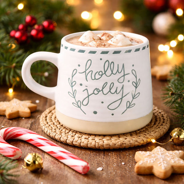 Taza Navideña Verde Blanco