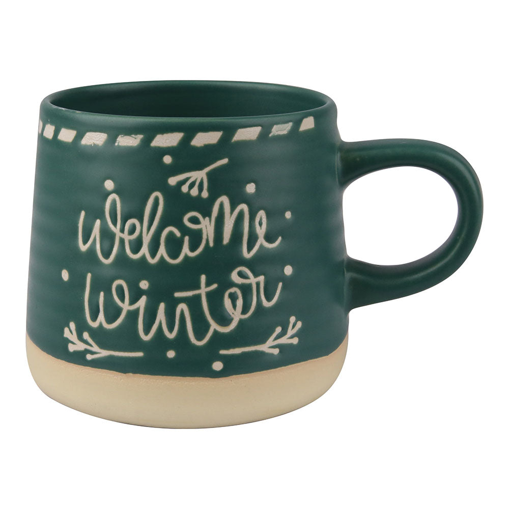 Taza Navideña Blanca Verde