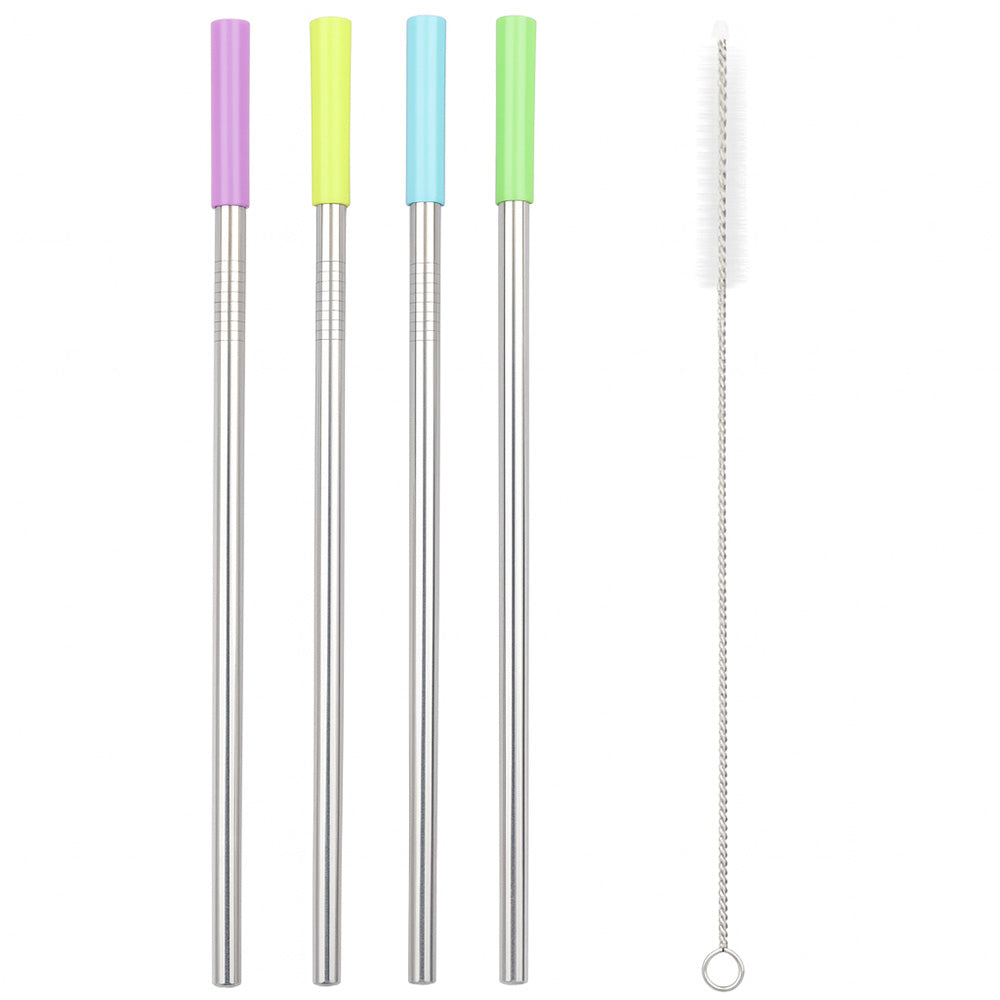 Juego 4 Popotes Acero Básico