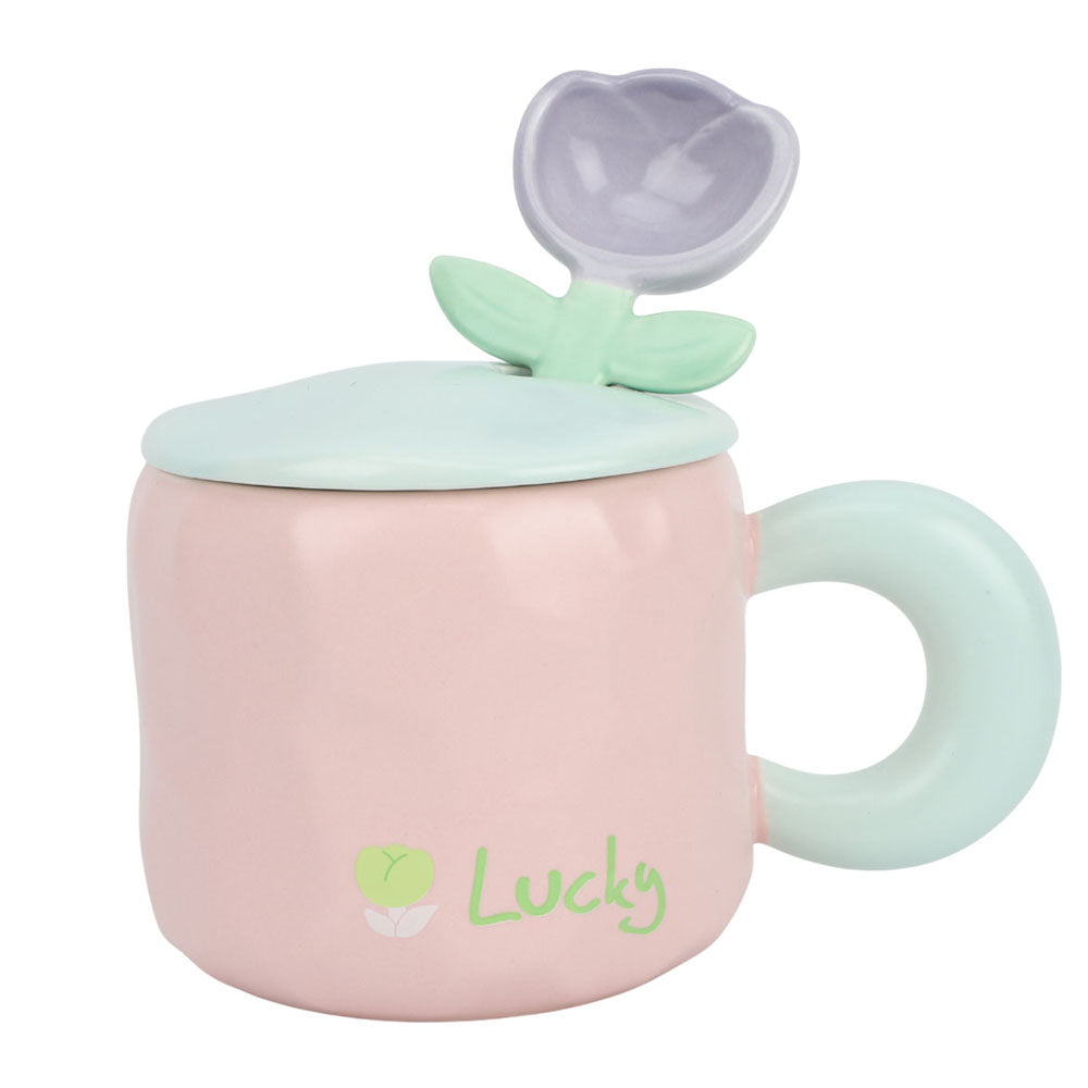 Taza Tapa Flor Morada