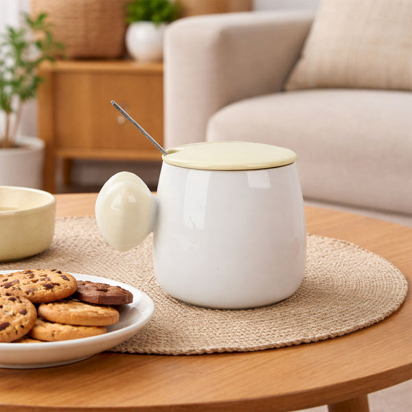 Taza Corazón Pastel Amarillo