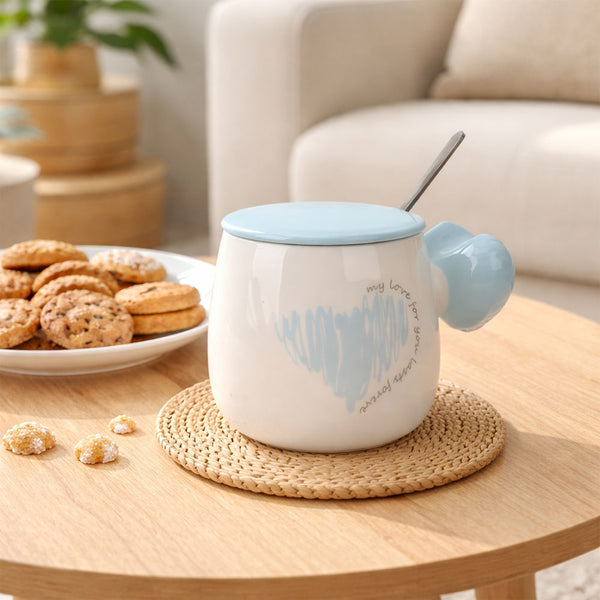 Taza Corazón Pastel Azul