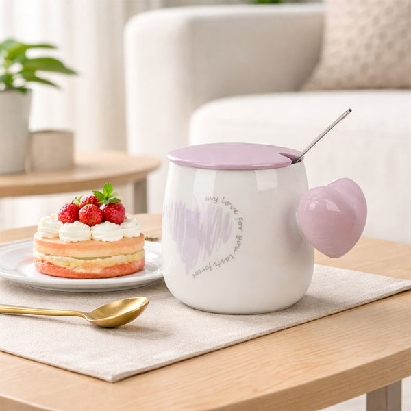 Taza Corazón Pastel Morado