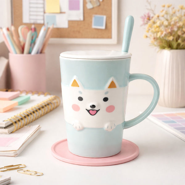 Taza Gatito Pastel Verde