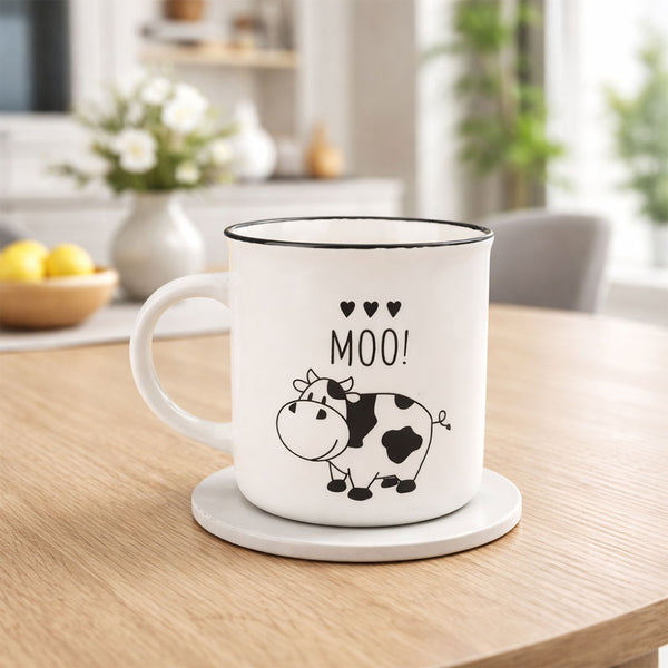 Taza Moo Blanco