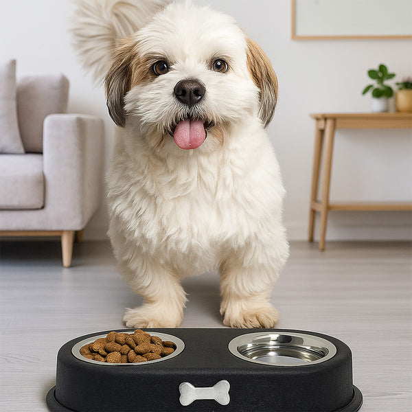 Plato doble para mascotas Chiqui