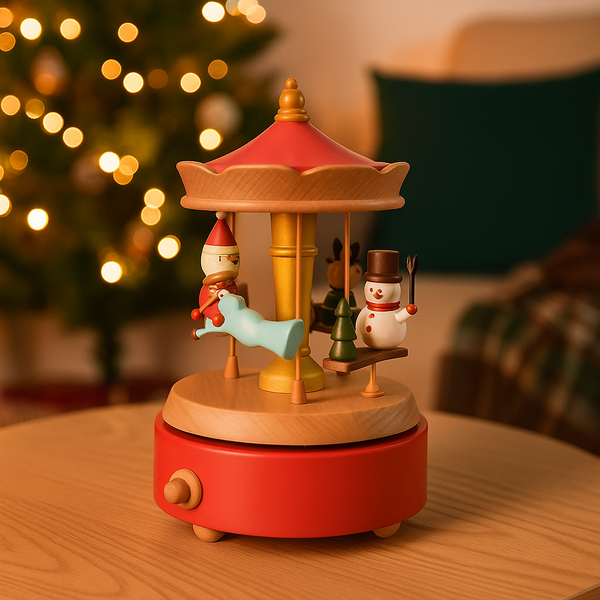 Caja Musical Carrusel Noel